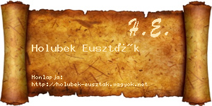 Holubek Euszták névjegykártya